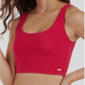 Roxy Casual Mood Tankini Bralette Bikini Top Medium Fuchsia Pink Textured